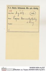 Etiketten zu Topas (NHMW-MIN-Ay357)